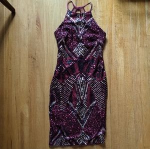 Removing from closet 12/26{ Bisou Bisou Sequins Party Dress Red Gold Black